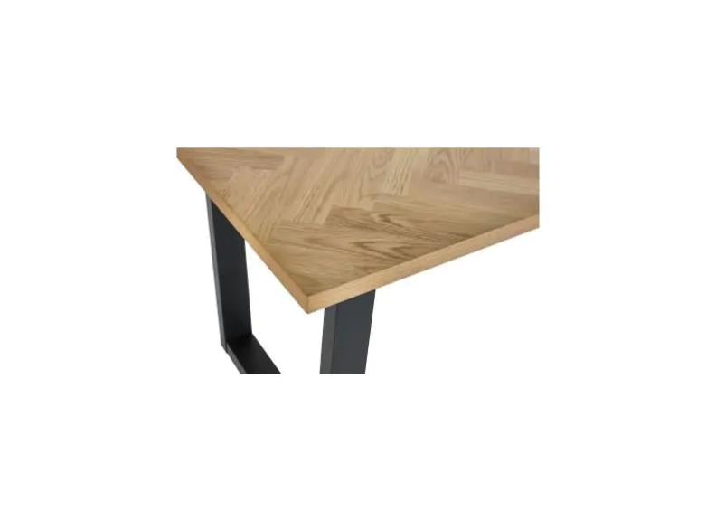Hilton Dining Set  – White Oak Veneer 180 cm Table with Herringbone Pattern