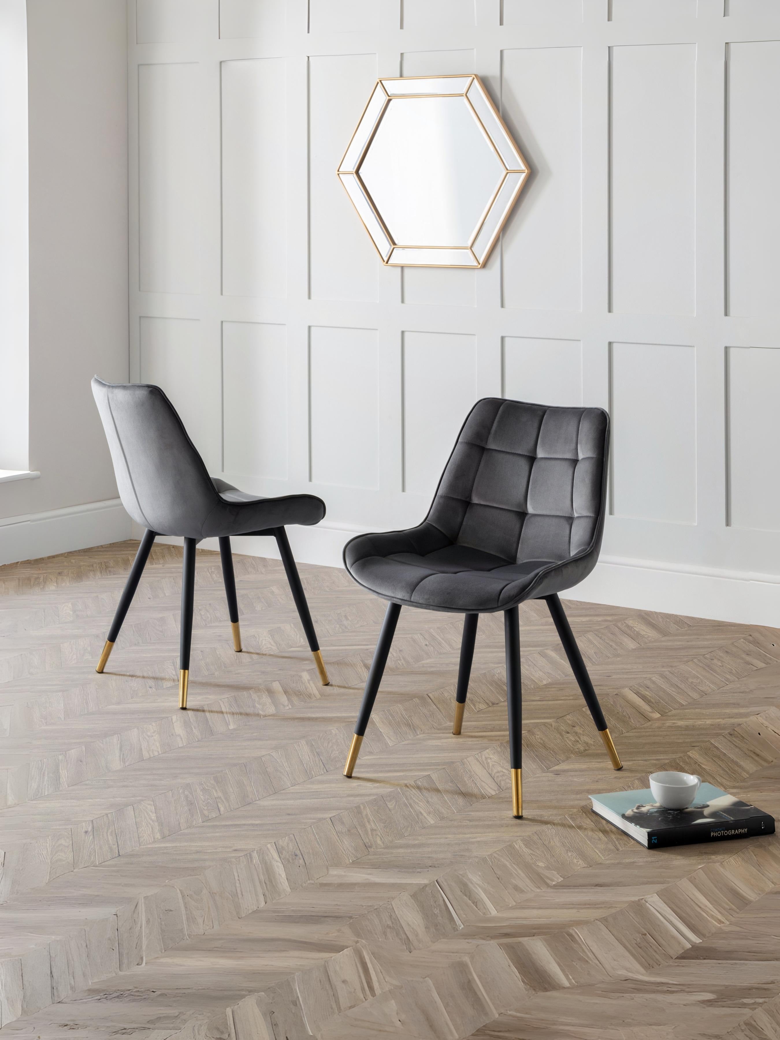 Set Of 2 Hadid Dining Chairs - Grey