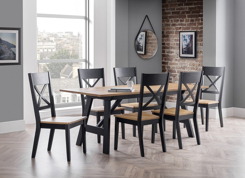 Hockley Black & Oak Dining Set (Pre-Order Bench Options Only)