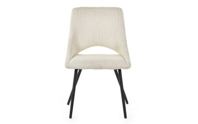 Iris Boucle Dining Chair – Ivory, Glamorous Retro Design