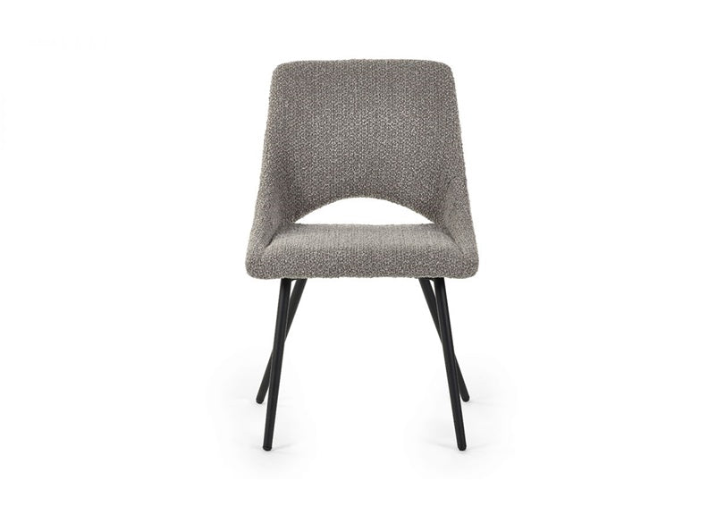 Iris Boucle Dining Chair – Grey, Glamorous Retro Design