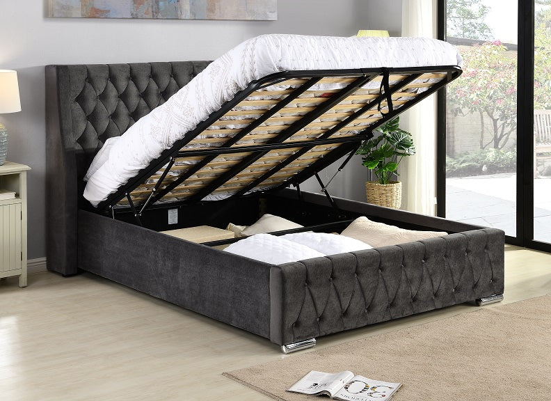 Jersey Buttonback Storage Bedframe