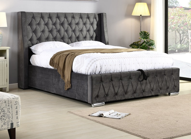 Jersey Buttonback Storage Bedframe