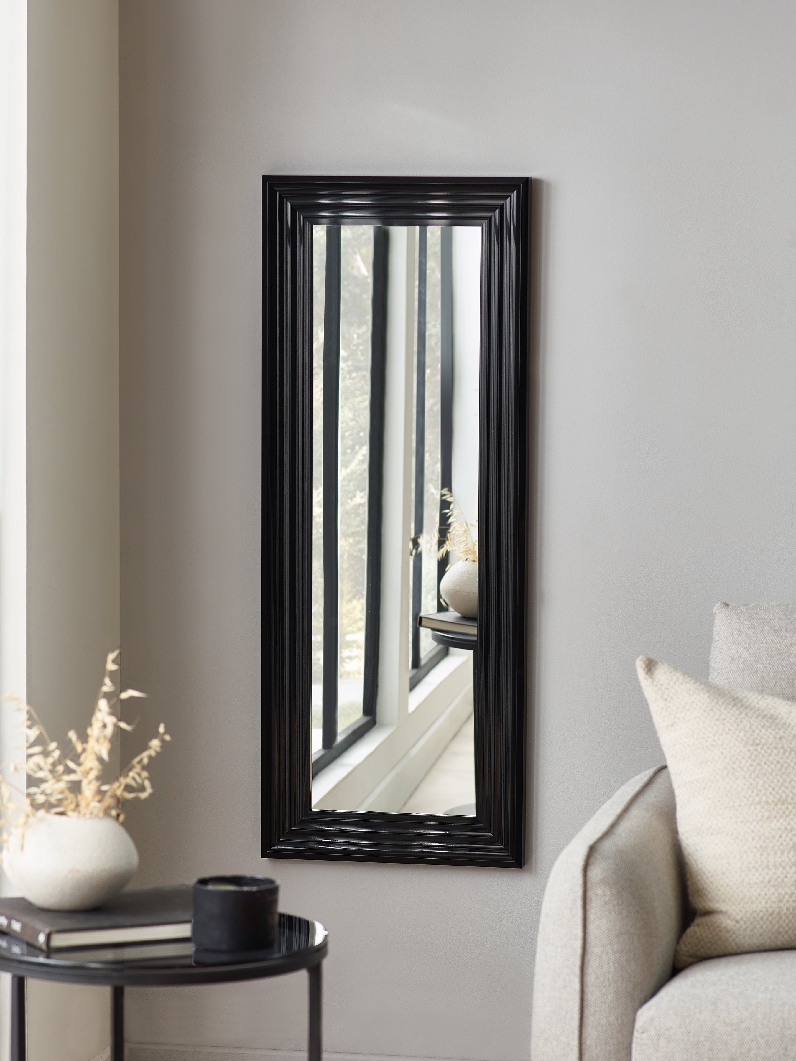 Tokyo Gloss Black Tall Rectangular Dressing Mirror