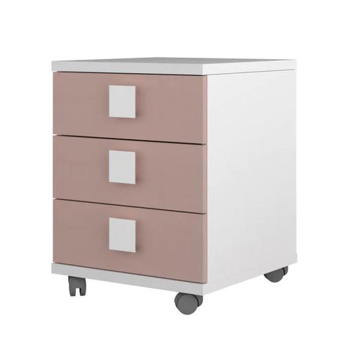 Jules White Drawers with Antique Pink Accents