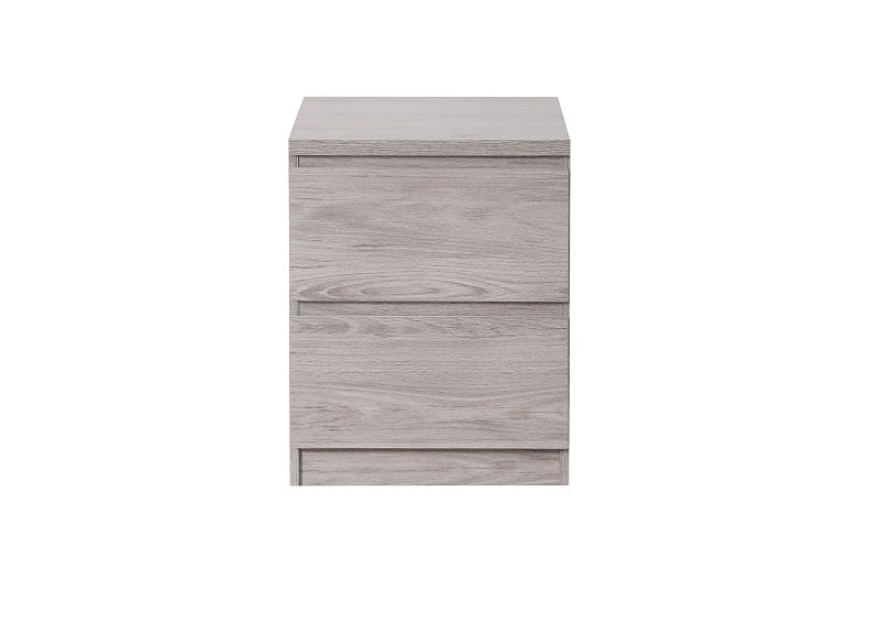 Jupiter Grey Oak Bedside Table with Two Drawers