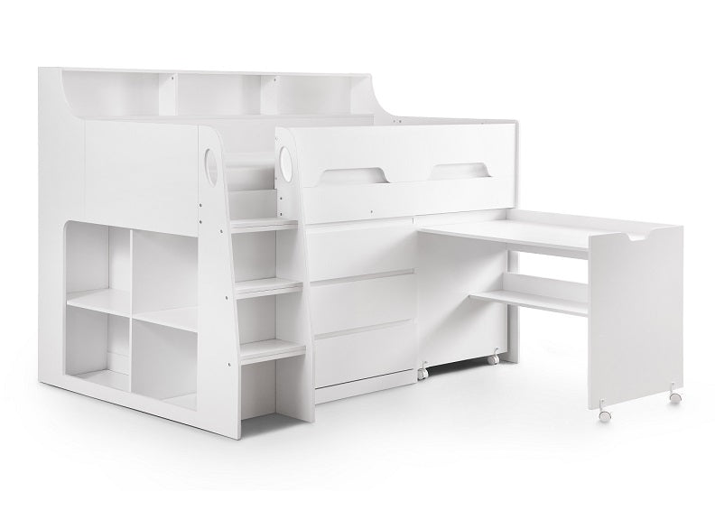 Jupiter White Midsleeper - desk open