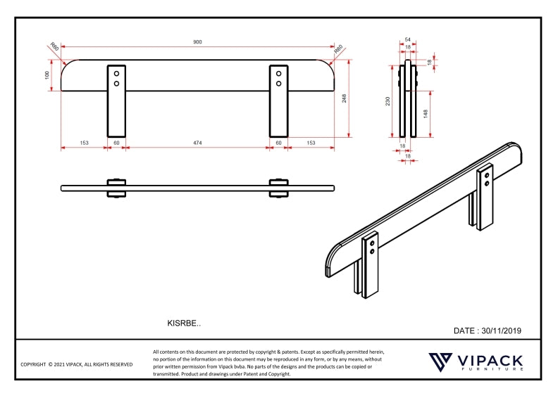 Kiddy Rail Dimensions