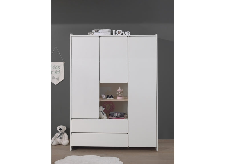 Kiddy White 3 Door Wardrobe Room