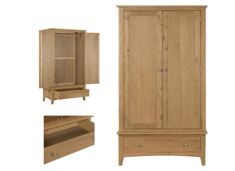 Kilkenny Oak Two Door Wardrobe