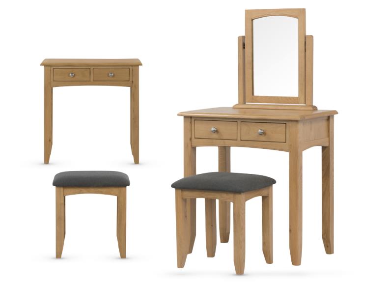 Kilkenny Oak Dressing Table & Bedroom Stool