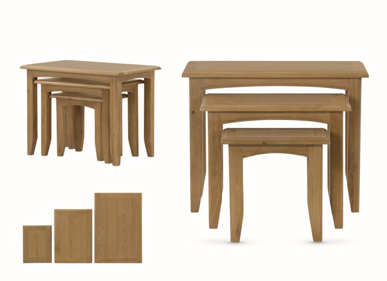 Kilkenny Oak Nest of Three Tables