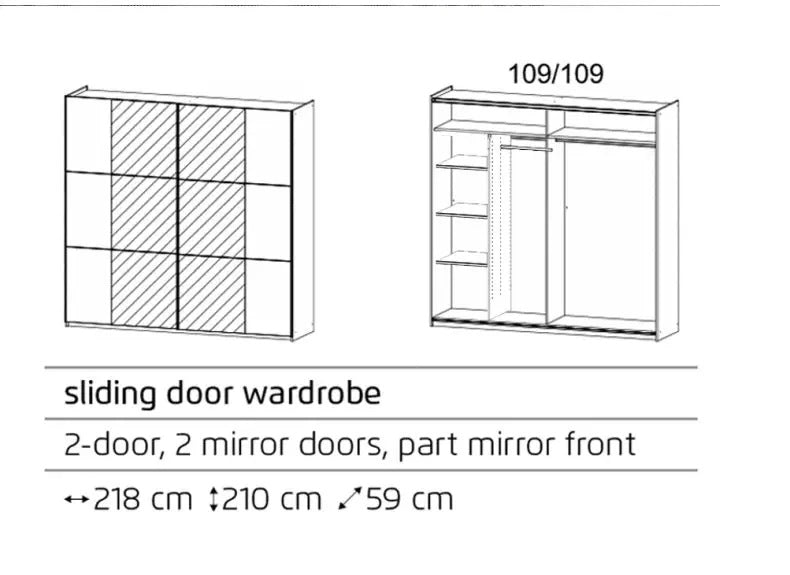 Krantz mirrored wardrobe interior layout