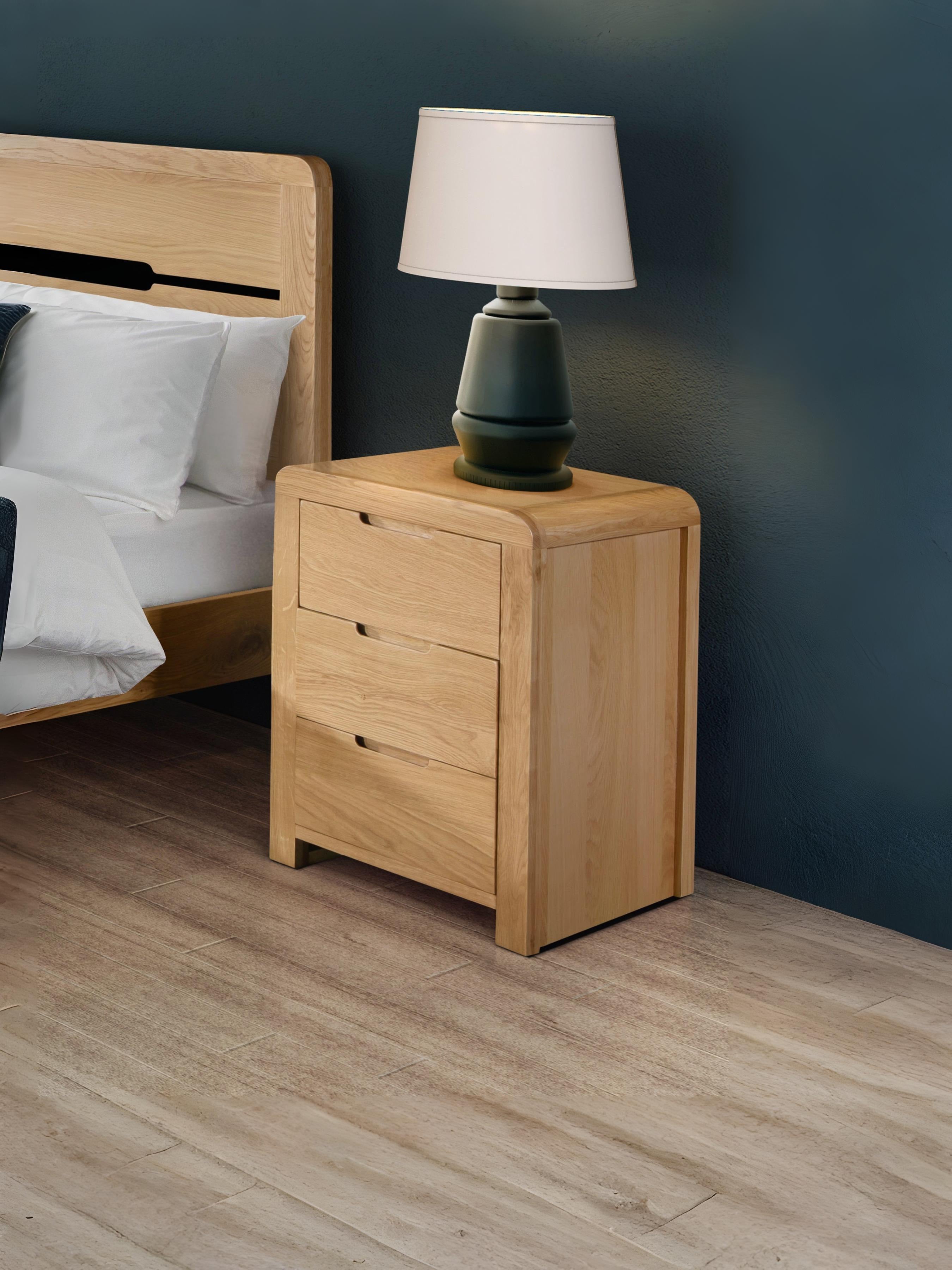 Curve 3 Drawer Bedside