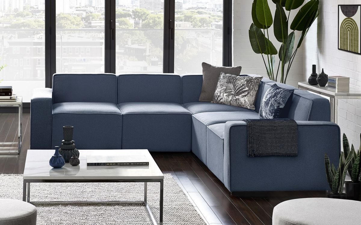 Lago Combination Sofa Single Seat Section - Blue: Versatile Comfort for Your Living Space by Homeline Furniture (Free Nationwide Delivery in 3-5 Weeks)
