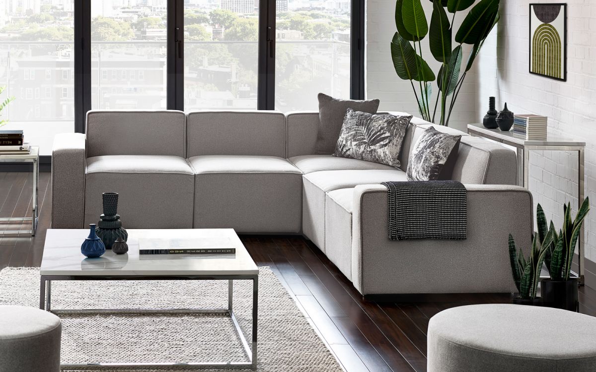 Lago Combination Sofa - Grey - Corner Unit Only | Customizable Seating by Homeline Furniture (Free Nationwide Delivery in 3-5 Weeks)
