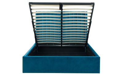 Langham Scalloped Headboard Storage Bed 135cm - Teal: Luxurious Comfort and Practical Storage by Homeline Furniture (Free Nationwide Delivery in 3-5 Weeks)