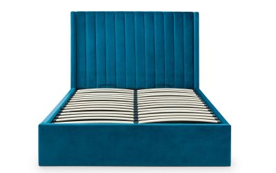 Langham Scalloped Headboard Storage Bed 135cm - Teal: Luxurious Comfort and Practical Storage by Homeline Furniture (Free Nationwide Delivery in 3-5 Weeks)