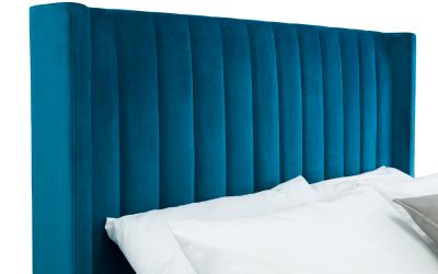 Langham Scalloped Headboard Storage Bed 150cm - Teal: Luxurious Comfort and Practical Storage by Homeline Furniture (Free Nationwide Delivery in 3-5 Weeks)