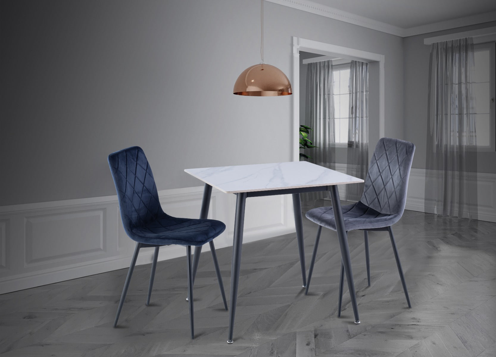 Lavina Snow White Square Dining Table