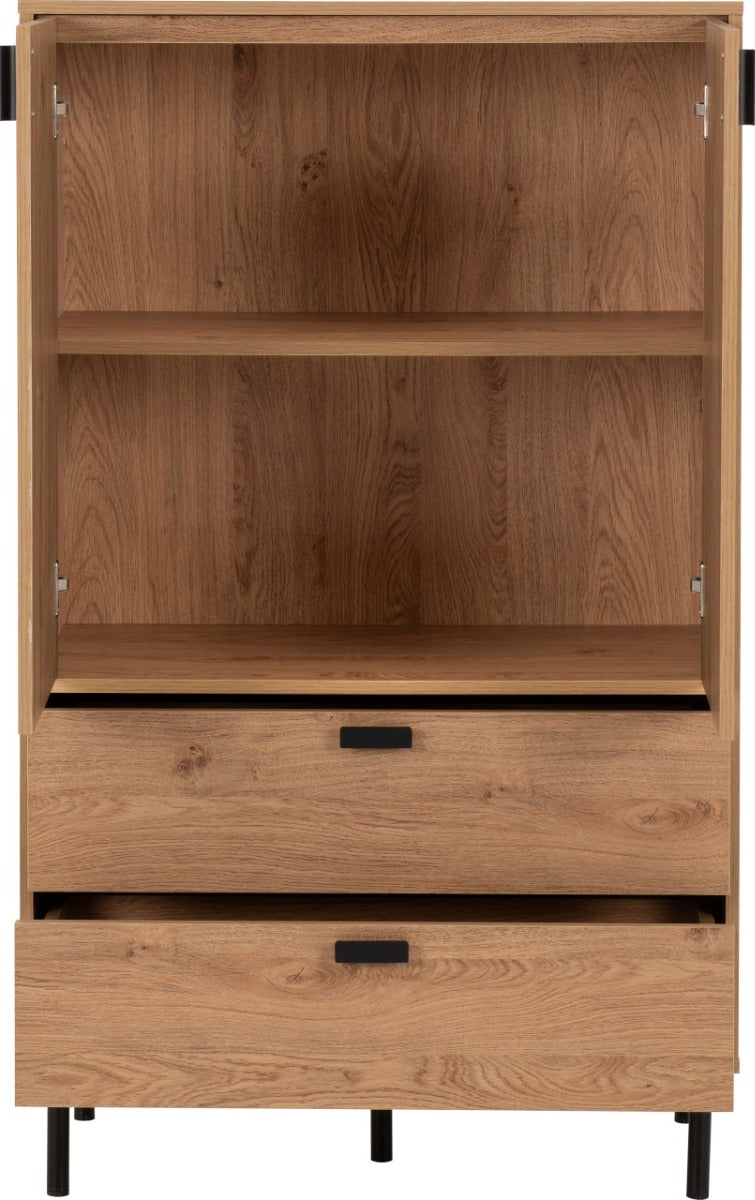 Leon 2 Door 2 Drawer Cabinet Medium Oak Effect