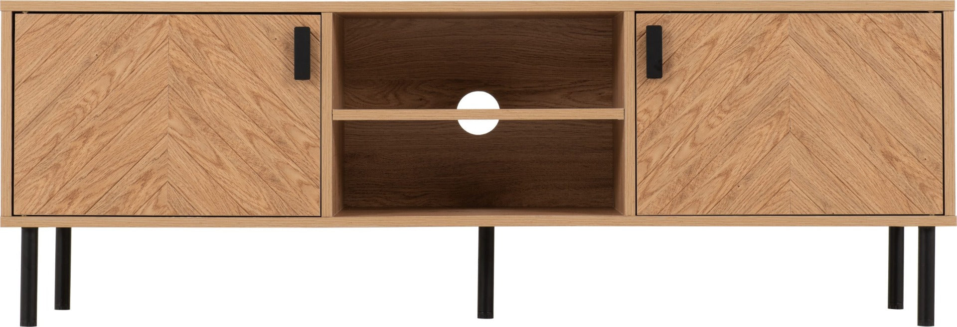 Leon 2 Door TV Unit Medium Oak Effect