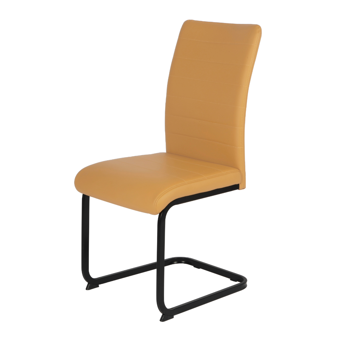 Liana Yellow PU Dining Chair - Black Legs
