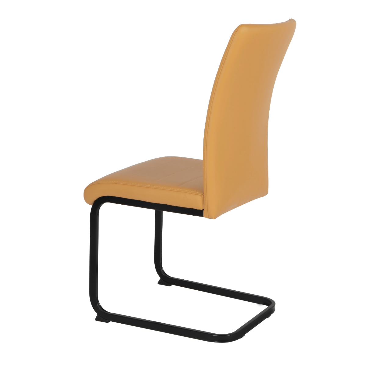 Liana Yellow PU Dining Chair - Black Legs
