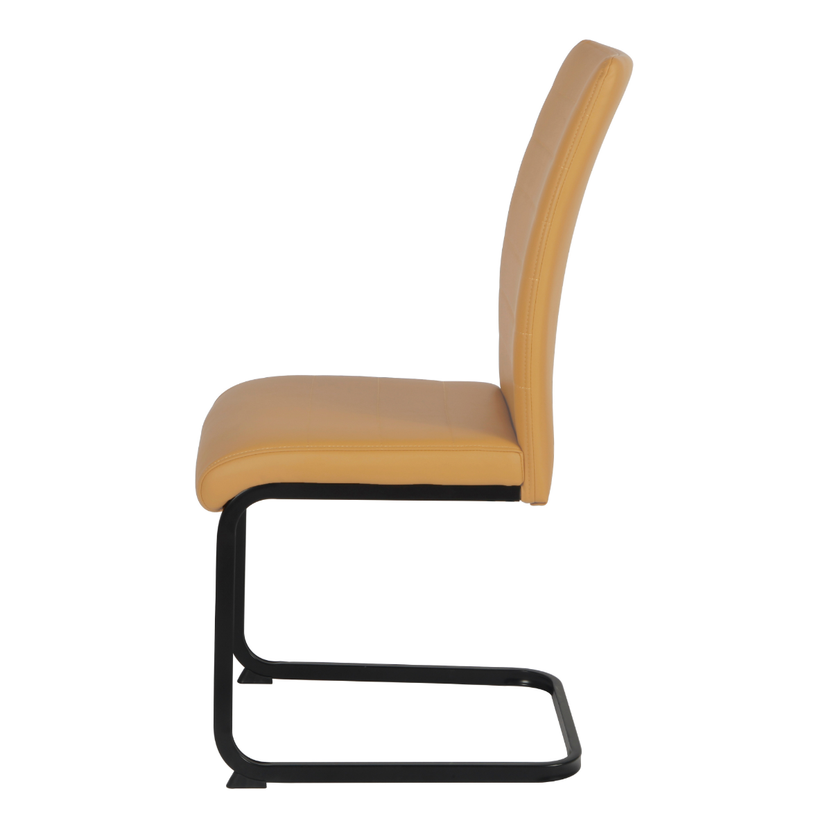 Liana Yellow PU Dining Chair - Black Legs