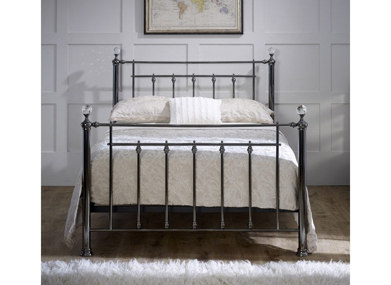 Kingston Bed - front with crystal finials