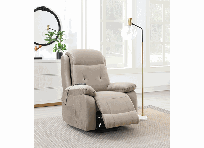 Linda Leather Tan Lift & Rise Armchair W/Massage Function