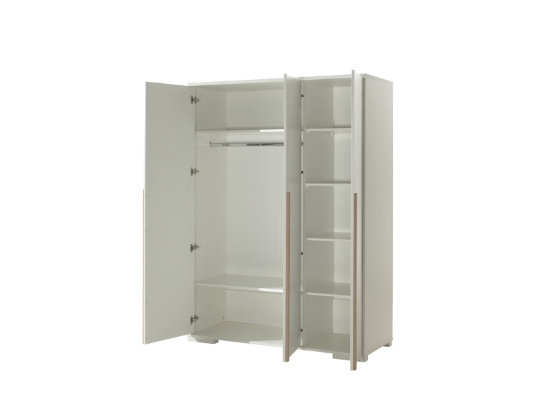 London White Triple Wardrobe Interior