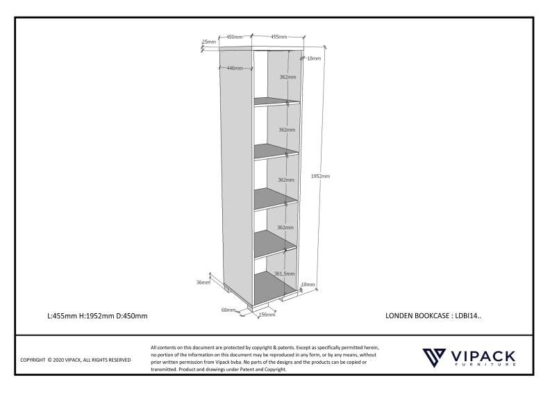 London Bookcase Dimensions