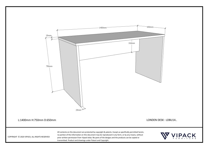 London Desk Dimensions