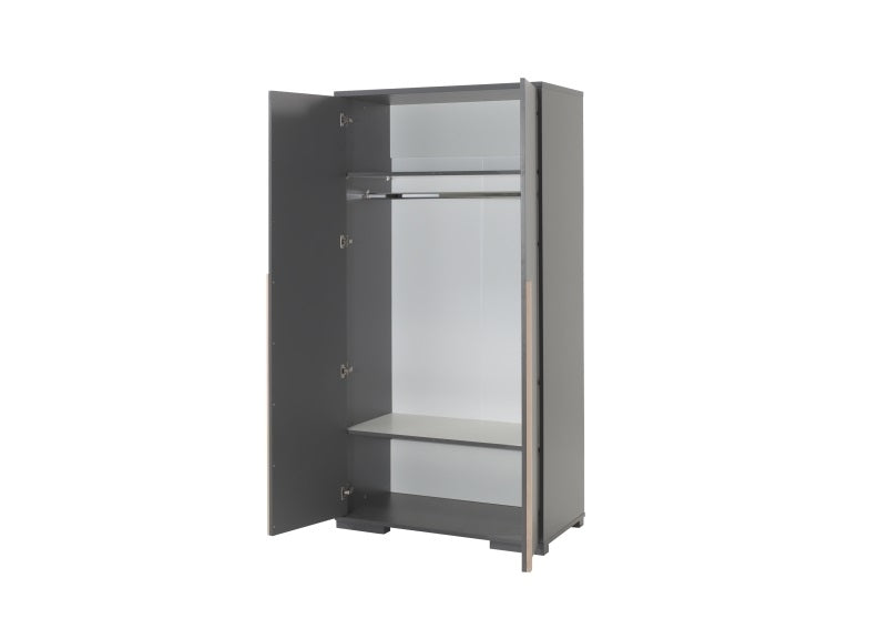 London Anthracite Two Door Wardrobe - interior