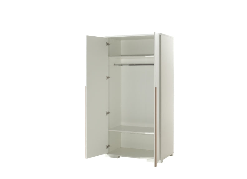 London White Two Door Wardrobe - Interior