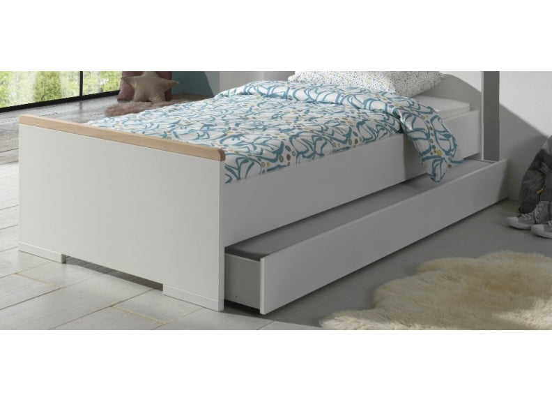 London White Bed W/Drawer