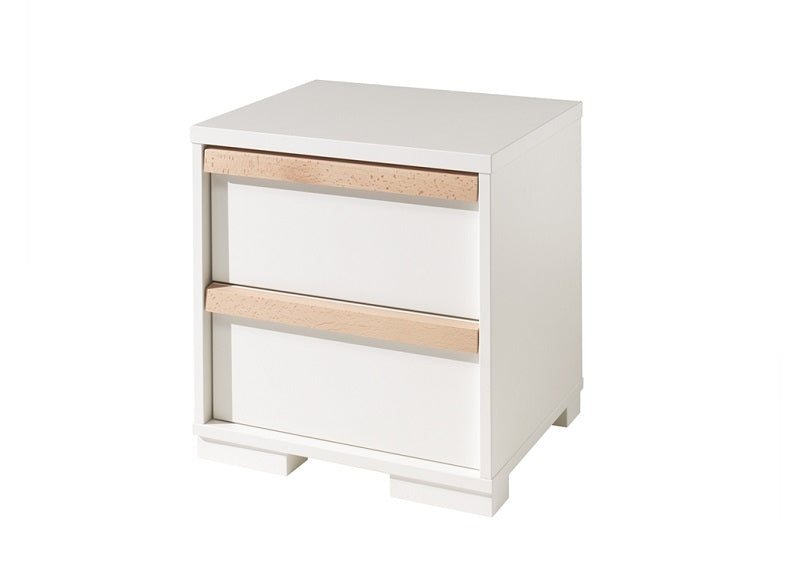 London Two Drawer White Bedside