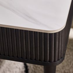 Louis Black Fluted Stone Top Coffee Table with Drawers: Luxury Meets Practicality by Homeline Furniture (Free Nationwide Delivery in 3-5 Weeks)