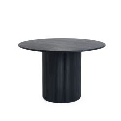 Louis Black Fluted Round Dining Table: Elevate Your Dining Experience with Modern Sophistication by Homeline Furniture (Free Nationwide Delivery in 3-5 Weeks)