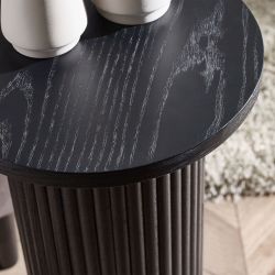 Louis Black Fluted Drinks Table: A Luxurious Touch for Your Living Space by Homeline Furniture (Free Nationwide Delivery in 3-5 Weeks)