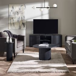 Louis Black Fluted Drinks Table: A Luxurious Touch for Your Living Space by Homeline Furniture (Free Nationwide Delivery in 3-5 Weeks)