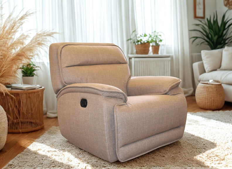 Louise Fabric Powered Reclining Armchair – Polyester Fabric Electric Reclining Armchair