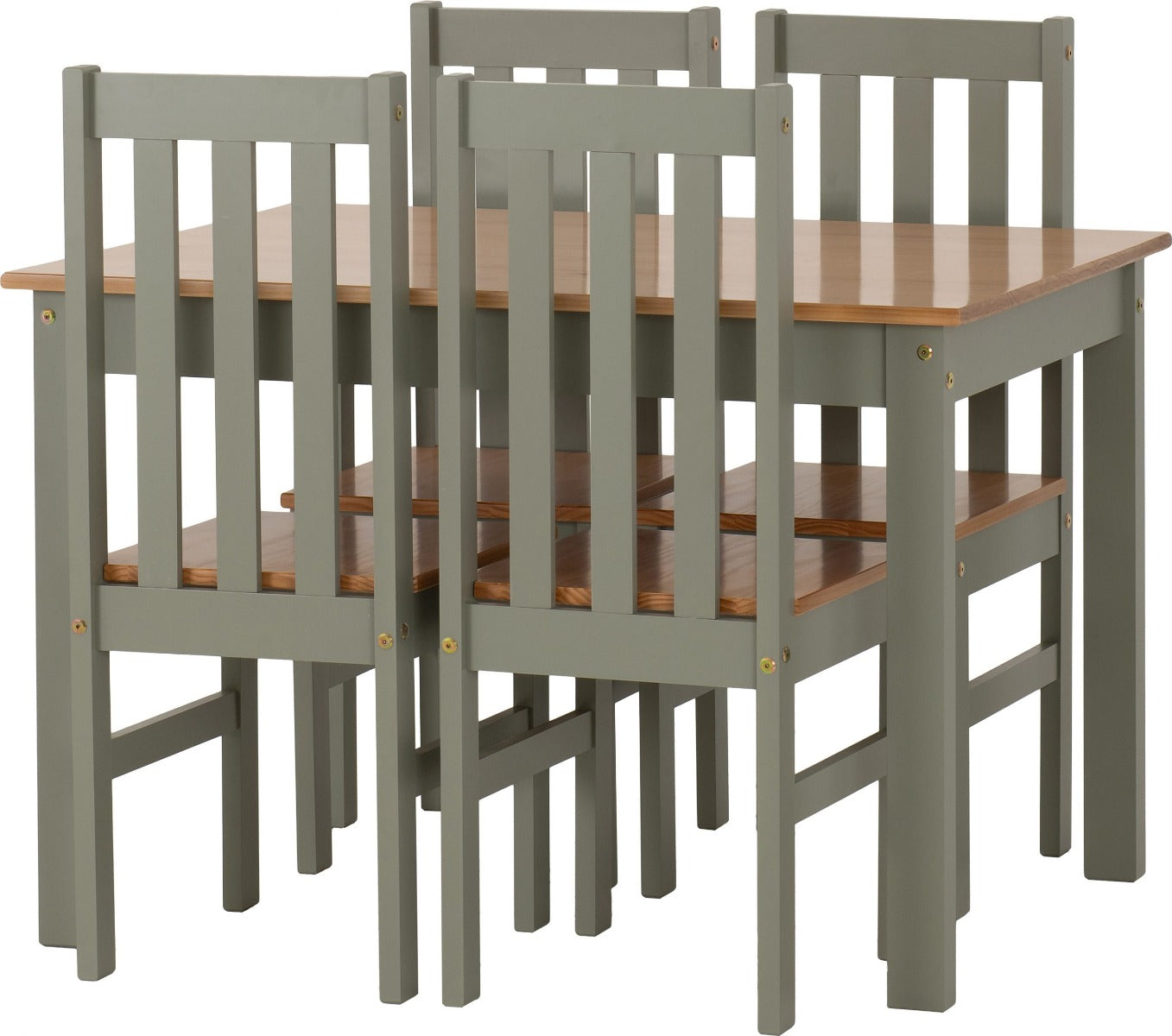 Ludlow Green/Oak Dining Set with 4 Chairs – Stylish & Durable – Free Nationwide Delivery in Ireland