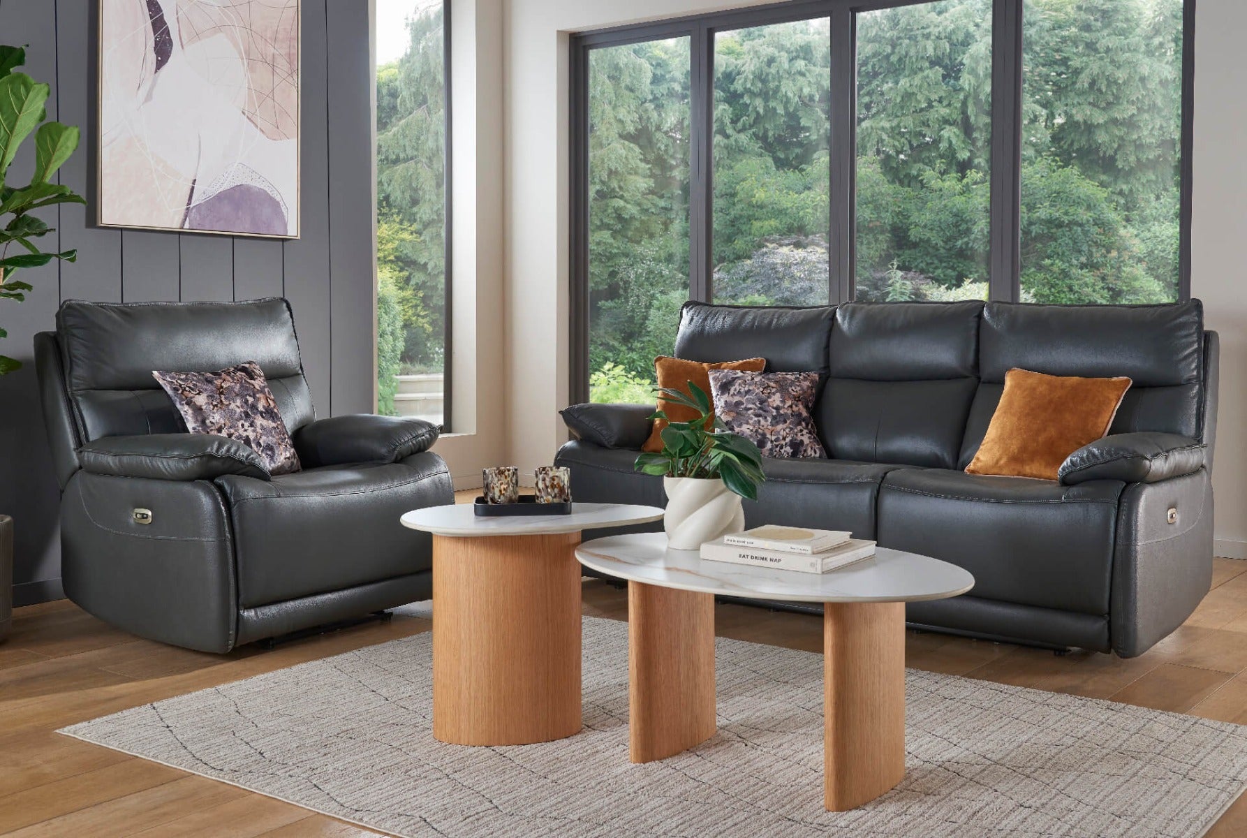 Lugo 1 Seater Electric Recliner - In Grey or Latte