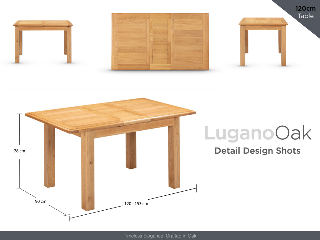 Lugano Oak 120-153 Butterfly Extension Table