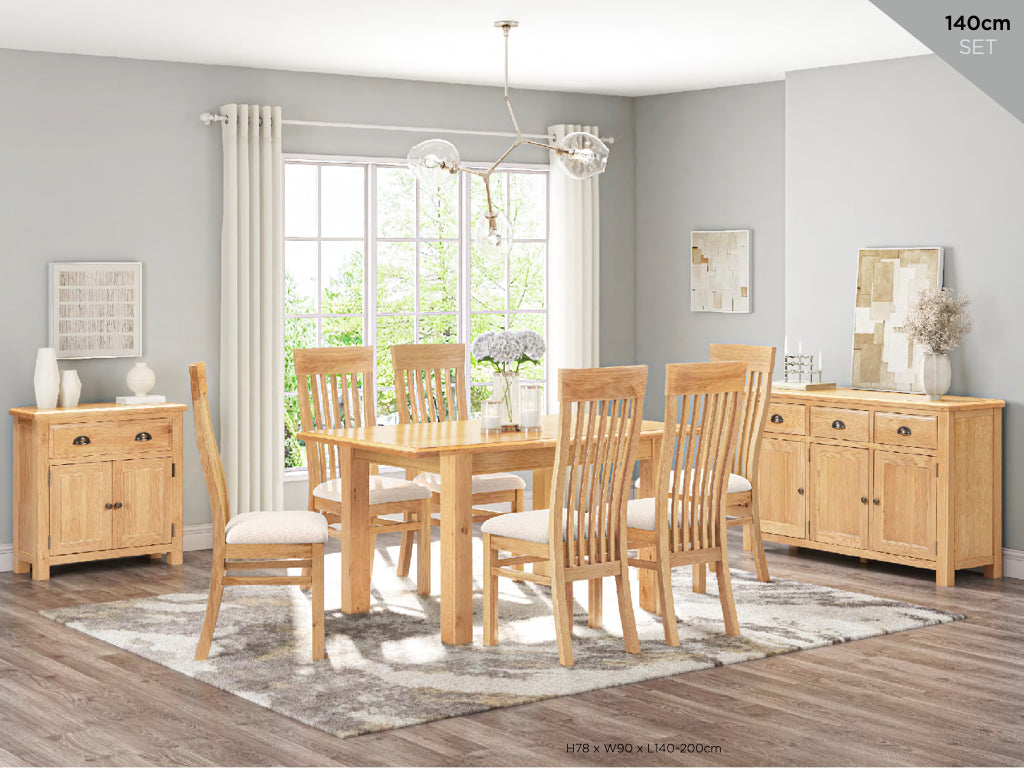 Lugano Oak 140-200 Butterfly Extension Table
