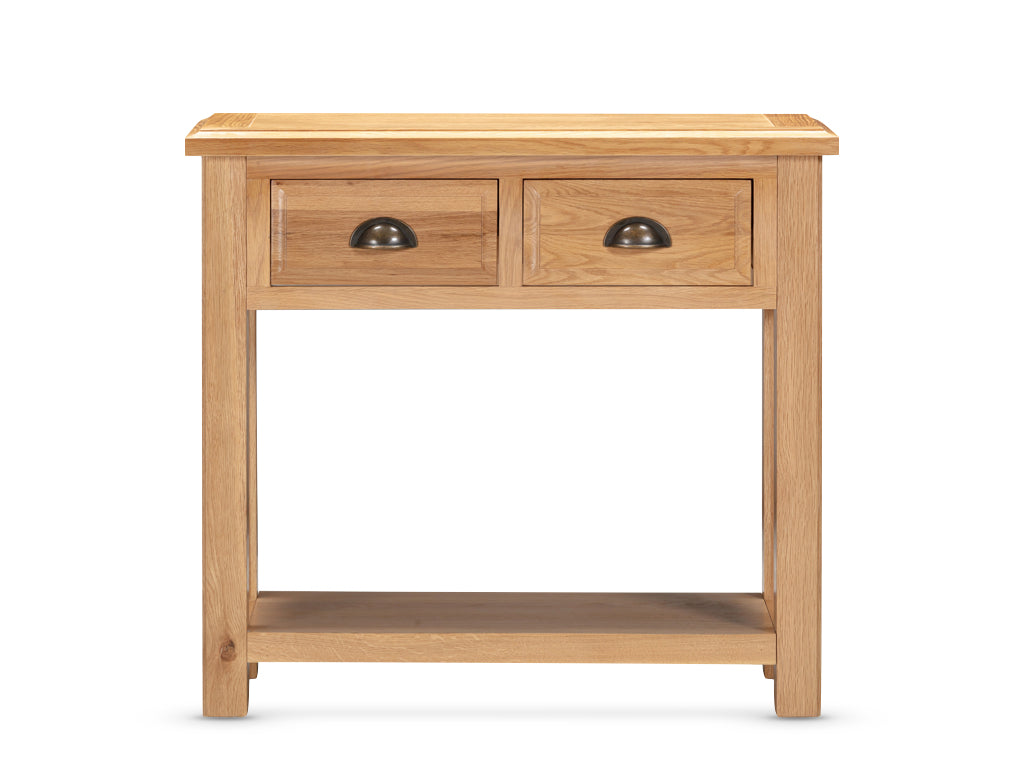 Lugano Oak Console Table with 2 Drawers