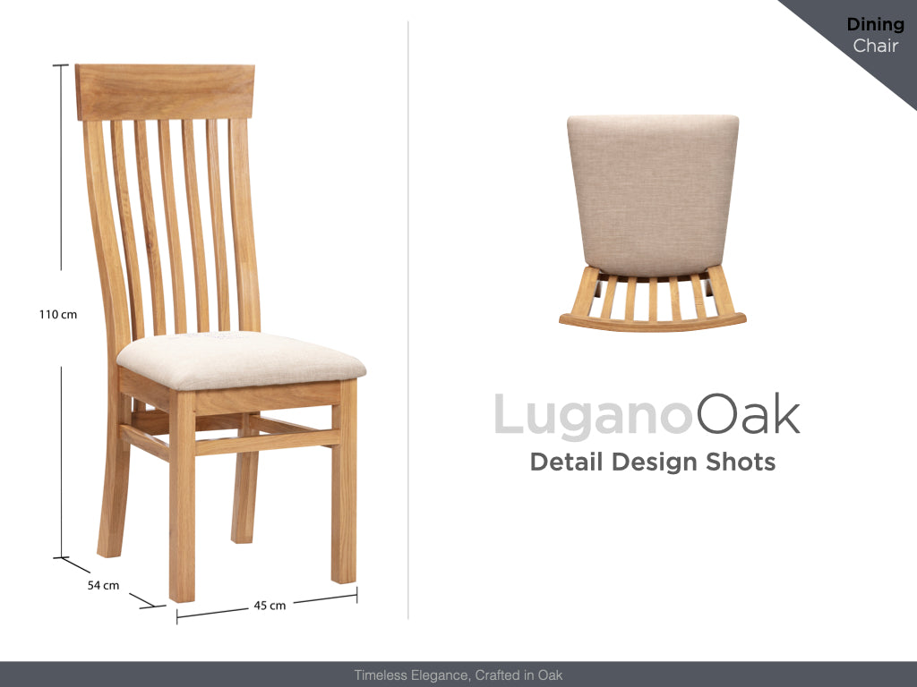 Lugano Oak Slatted Dining Chair