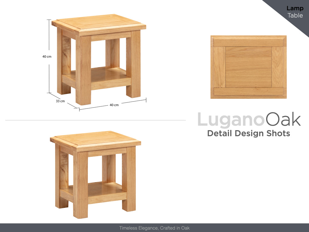 Lugano Oak Lamp Table